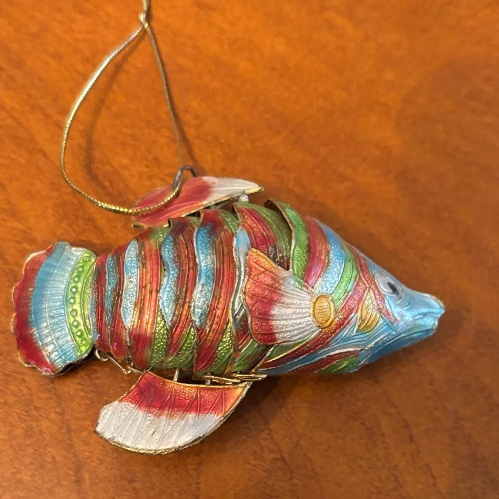 Colorful Cloisonné Articulated Fish Ornament